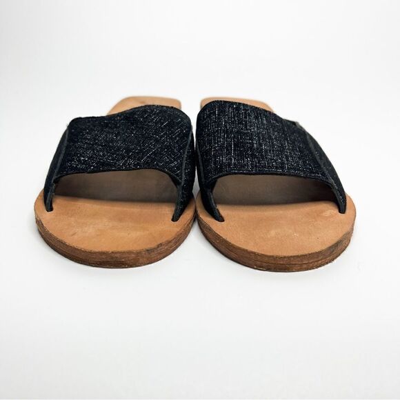 🍋 Free People • Women’s Day Bird Mini-Wedge Slide Sandals inShimmery Black 36EU - Picture 3 of 9